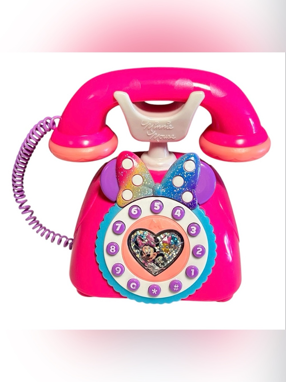 Disney Pink & Purple Minnie Mouse Toy Rotary Phone